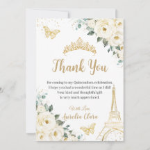 Chic Quinceañera Ivory Floral Eiffel 16. Geburtsta