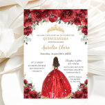 Chic Quinceañera Rote Florale Rose Princess Tiara Einladung<br><div class="desc">Personalisieren Sie diese schöne quinceañera-Einladung mit eigener Formulierung einfach und schnell,  einfach die Taste anpassen,  um den Stil und die Platzierung des Textes weiter zu ordnen und zu formatieren. Passende Artikel im Shop erhältlich! c) Das glückliche Cat Studio</div>