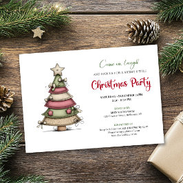 Chic Quirky Christmas Tree Holiday Party Invite Einladung
