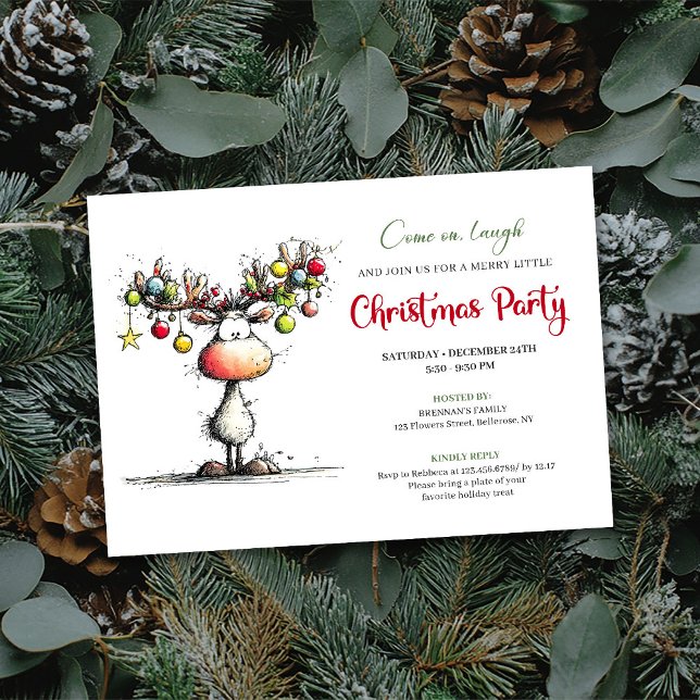 Chic quirky reindeer Christmas party invitation Einladung (Chic quirky reindeer Christmas party invitation

)