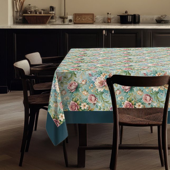 Chic Raffined Rokoko Floral Soft Pastel Elegante Tischdecke (Chic Refined Rococo Floral Soft Pastel Elegant Tablecloth)