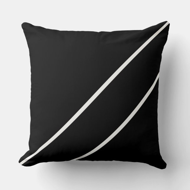 Chic Raffinierte moderne Schwarz-weiße Diagonal St Kissen (Vorderseite)