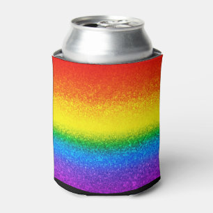 Chic Rainbow Glitzer Stripes Monogramm Name Dosenkühler