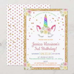 Chic Rainbow Glitzer vereint jedes Alter zum Gebur Einladung