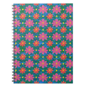 Chic Rangoli Blume und Polka Dot Spiral Notebook Notizblock