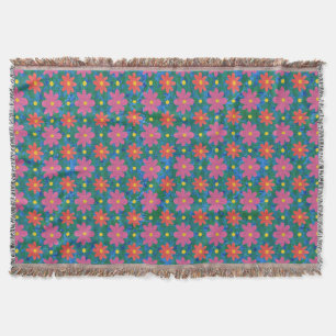 Chic Rangoli Blume und Polka Dots Throw Blanket Decke
