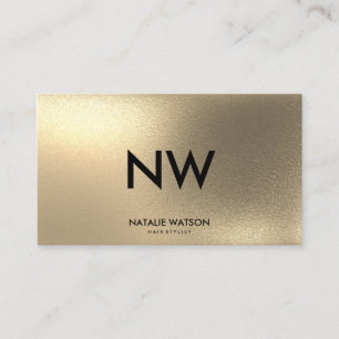 Chic raues IMITAT GoldMinimalistisches Monogramm Visitenkarte