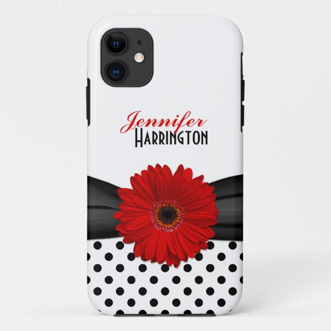 Chic Re Gerbera Daisy Polka Dot Case-Mate iPhone Hülle (Rückseite)