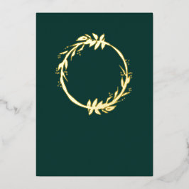 Chic Real Gold Foil Foliage Emerald Green Wedding Folieneinladung