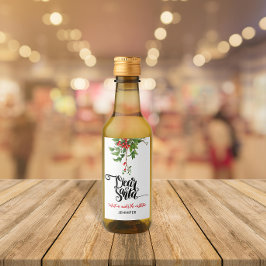 Chic Red and White Lieber Santa Mistletoe Wasserfa Weinetikett