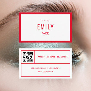 Chic Red Beauty / Fashion QR Code Business Card Visitenkarte