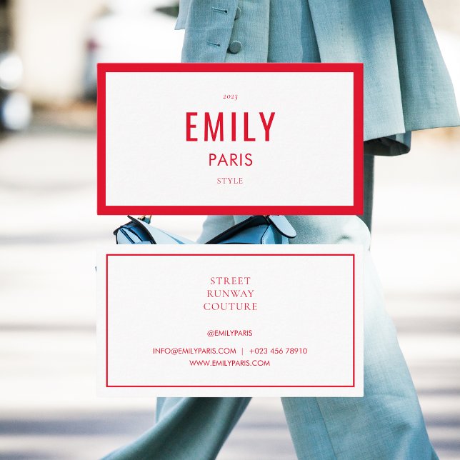 Chic Red Beauty Influencer Markenauftritt Visitenkarte (Von Creator hochgeladen)