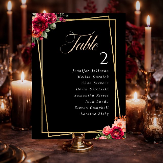 Chic Red Black Blues Hochzeitskarte (Von Creator hochgeladen)