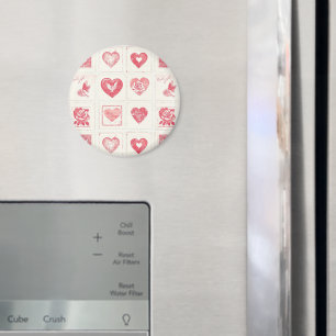 Chic Red Cream Valentine Liebe Magnet