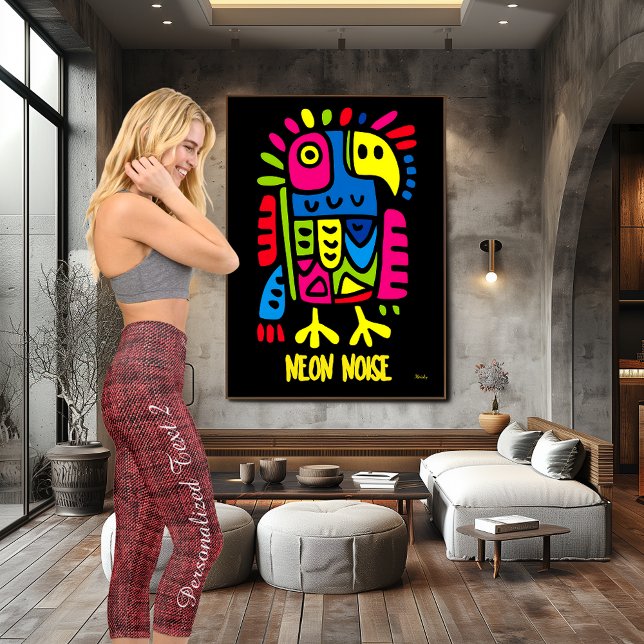 Chic Red Denim Textur: Logos und Text personalisie Capri Leggings (Von Creator hochgeladen)