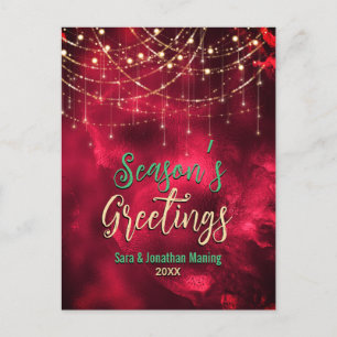 Chic Red Glitzer Glitzer Lichter Weihnachten Neues Postkarte
