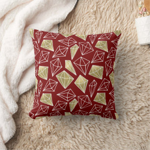 Chic Red Gold Diamonds Weihnachten Kissen