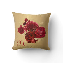 Chic Red Gold Monogram Einfaches Erste individuell