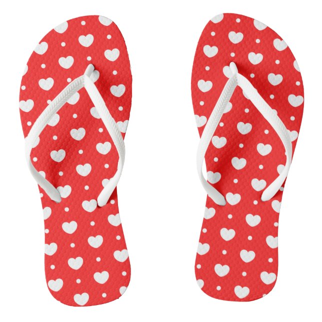 Chic Red Hearts femmes tongs (Semelle)