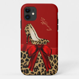 Chic Red & Jaguar Print Case-Mate iPhone Hülle