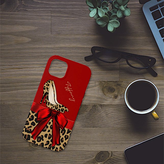 Chic Red & Jaguar Print Case-Mate iPhone Hülle (Von Creator hochgeladen)