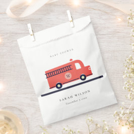 Chic Red Navy Fire Truck Motor Baby Shower Geschenktütchen