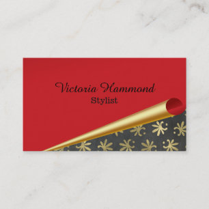 Chic Red Optical Illusion Business Card Visitenkarte