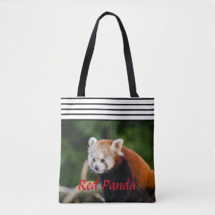 Chic Red Panda Striping Tasche