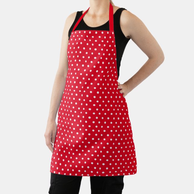 Chic Red Polka Dot Pattern Schürze (InSitu)