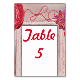 Chic Red Rustic Tischnummer