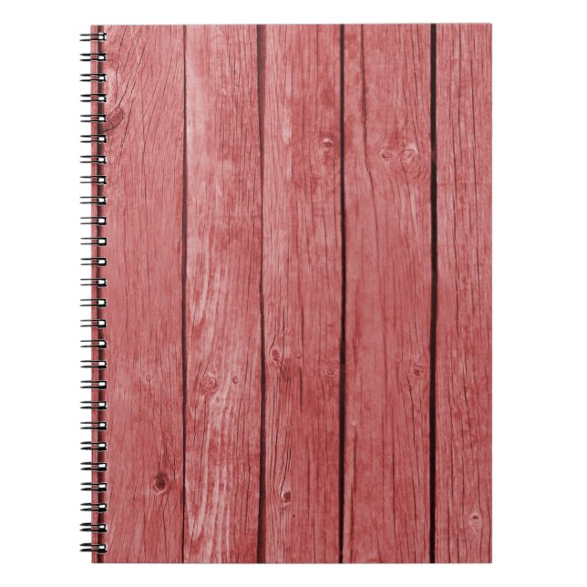 Chic Red Rustic Wood Notizblock (Vorderseite)