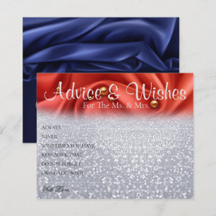 Chic Red Silk Velvet Wedding Advice wünscht Karten