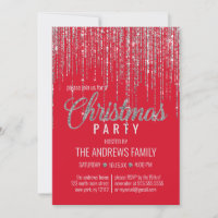 Chic Red Silver Glitzer Fringe Vorhang Weihnachten