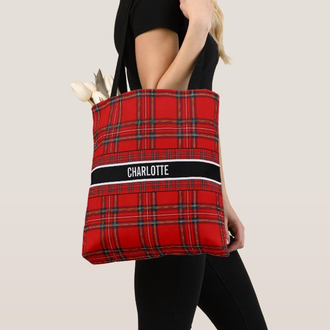 Chic red tartan kariert name tasche (Von Nahem)