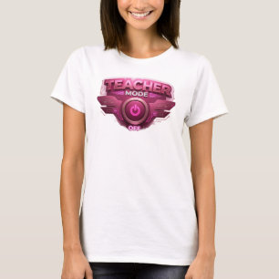 Chic Red TEACH MODE OFF Grafik T-Shirt