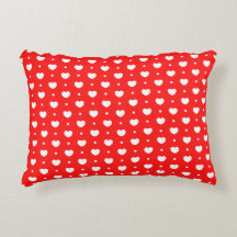 Chic Red White Hearts Muster Akzent Pillow