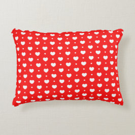 Chic Red White Hearts Muster Akzent Pillow Dekokissen