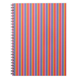 Chic Red Yellow Pink Blue Stripe Spiral Notebook Notizblock