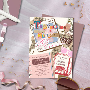 Chic Reisen von Miss zu Mrs. Brautparty Einladung
