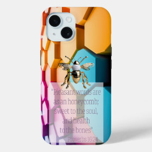 Chic religiöser Regenbogen-Waben-Goldbiene Case-Mate iPhone Hülle