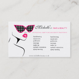 Chic Retro Black Pink Polka Dot Sonnenbrille Schön Visitenkarte