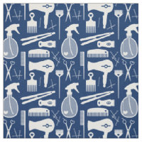 Chic Retro Deep Blue & White Hair Salon Tools