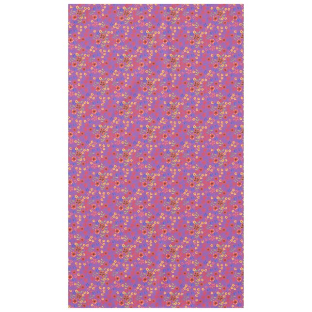 Chic Retro Floral Print on Magenta Tableclout Tischdecke (Vorderseite)