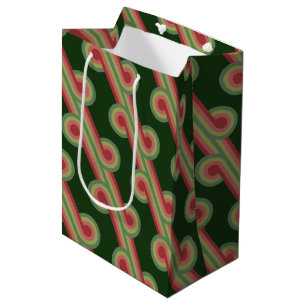 Chic Retro Funky Abstrakt Waves Art Muster Mittlere Geschenktüte