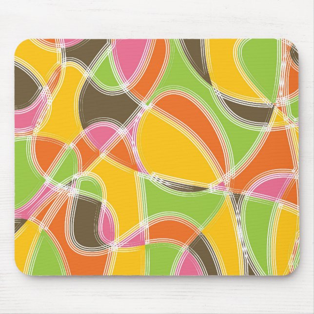 Chic-Retro Mod-Kunst-buntes Sommer-Muster Mousepad (Vorne)