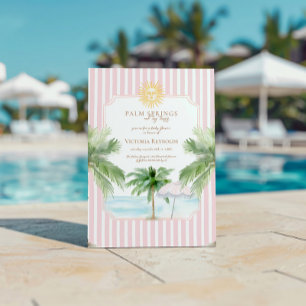 Chic Retro Palm Springs Baby Dusche Einladung