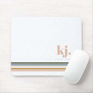Chic Retro Streifen Monogramm Mousepad