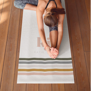 Chic Retro Streifen Monogramm Yogamatte