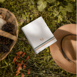 Chic Retro Stripes Monogram Notebook Journal Notizblock