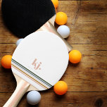 Chic Retro Stripes Monogram Tischtennis Schläger<br><div class="desc">Our personalized paddles make ideal gifts for any occasion. A minimalist monogram design with large typography initials in a classic font with your name below and chic retro rainbow colored stripes. Add your custom wording to this design by using the "Edit this design template" boxes on the right-hand side of...</div>